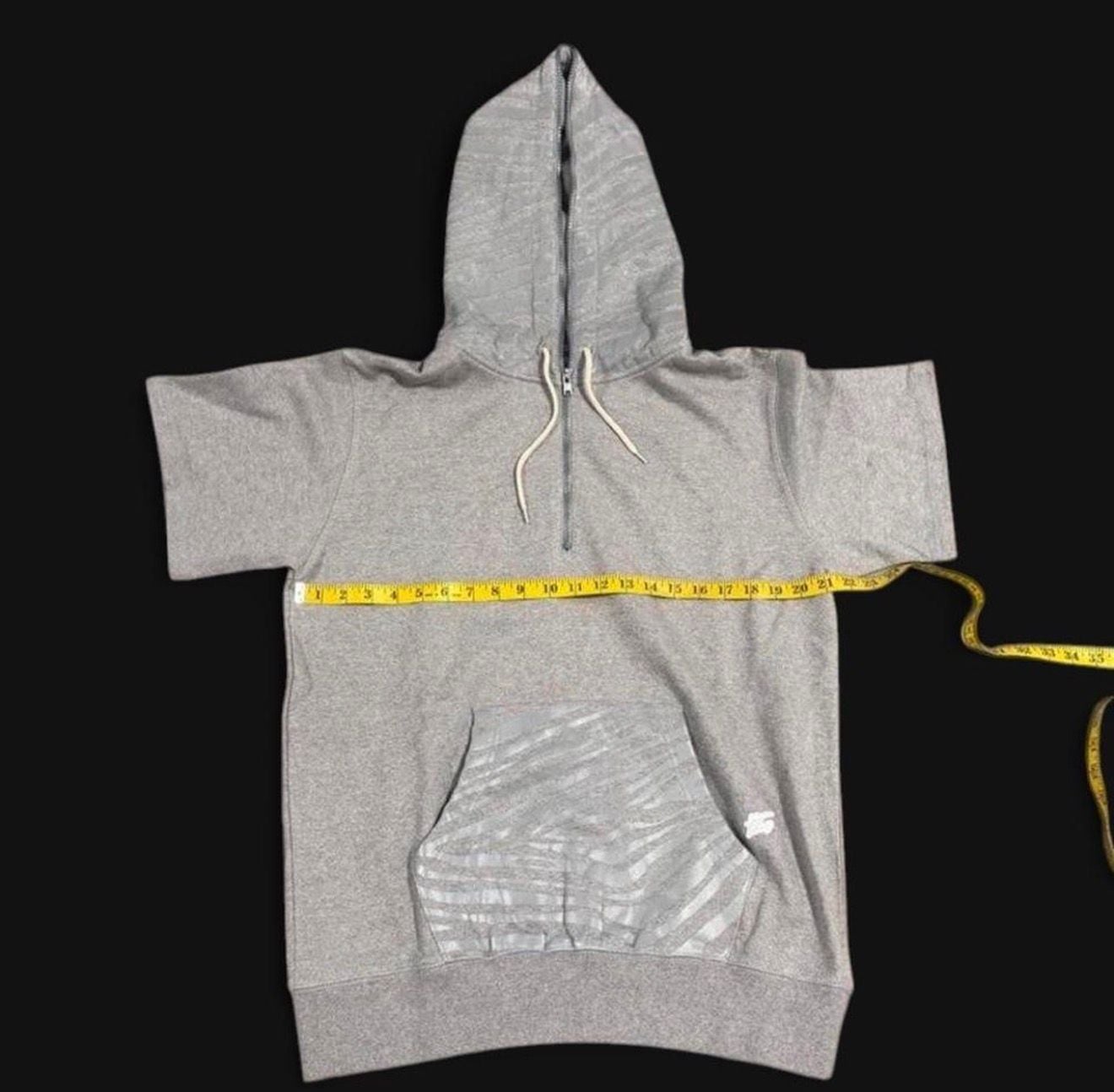 Hall Of Fame Short Sleeve Quarter Zip Hoodie Gray Size M — image 2 of 3